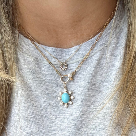 14k Gold Turquoise Pendant