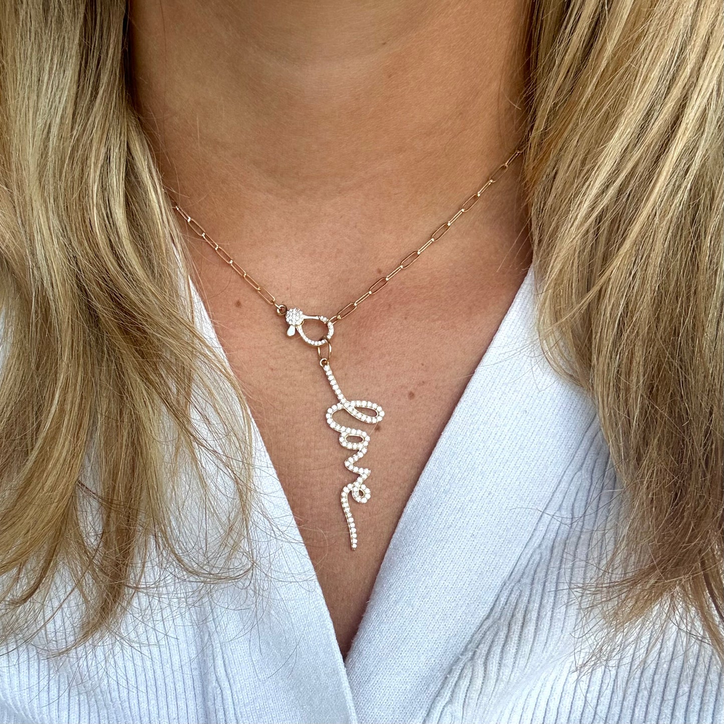 14k Cursive Love Pendant