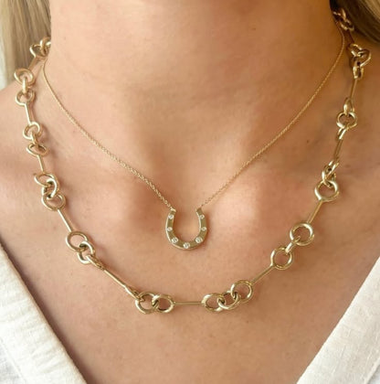 14k Gold Barbell Chain