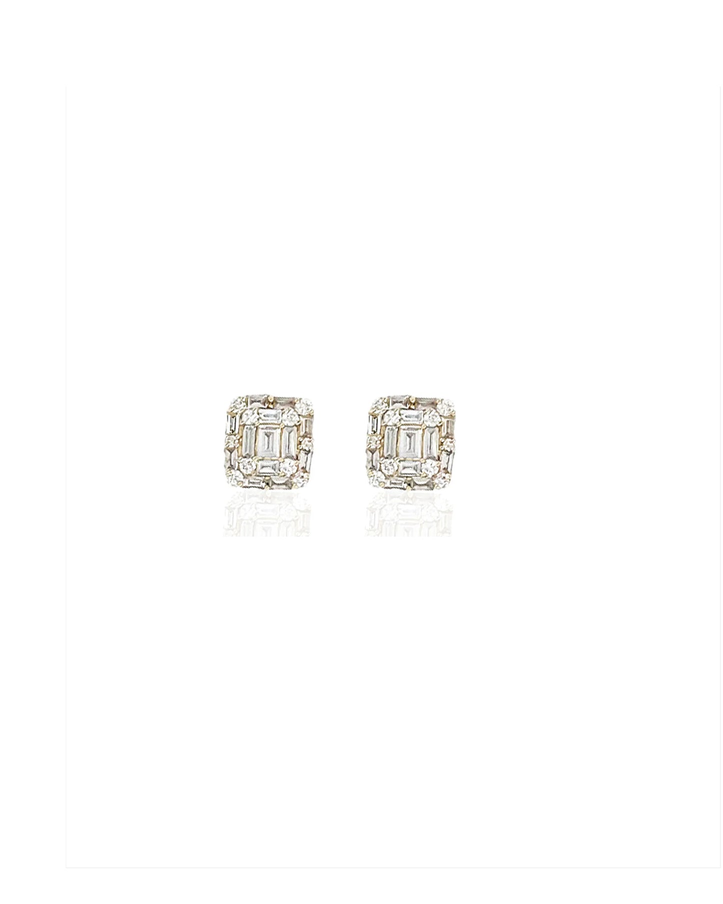 14k Baguette Studs