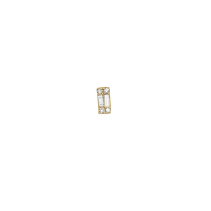 14K Baguette Diamond Single Stud