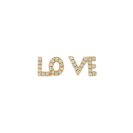 14k LOVE Studs