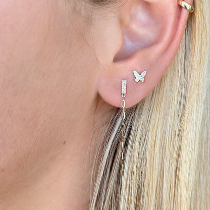 14K Diamond Chain Earrings