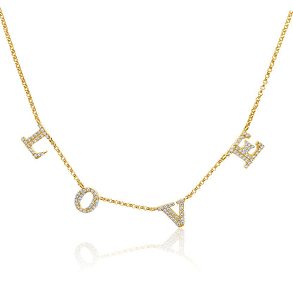 14K Love Letter Station Necklace