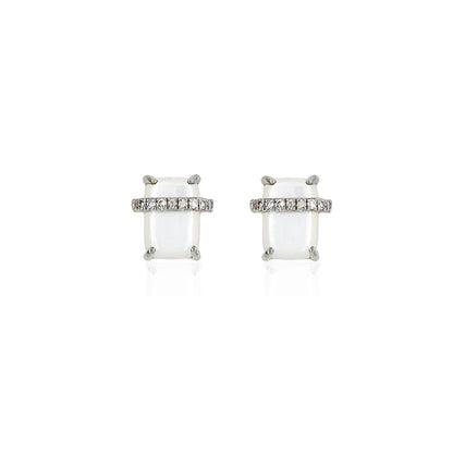 Diamond Mother of Pearl Frame Studs