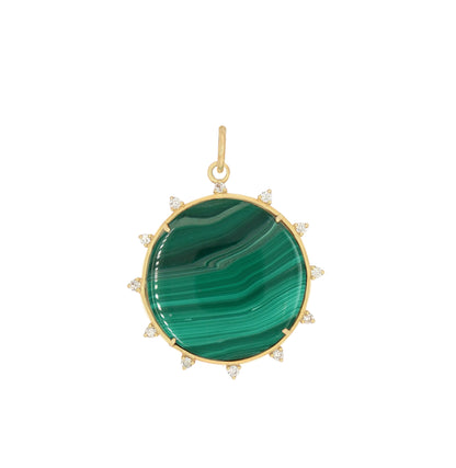 14k Gold Malachite Pendant