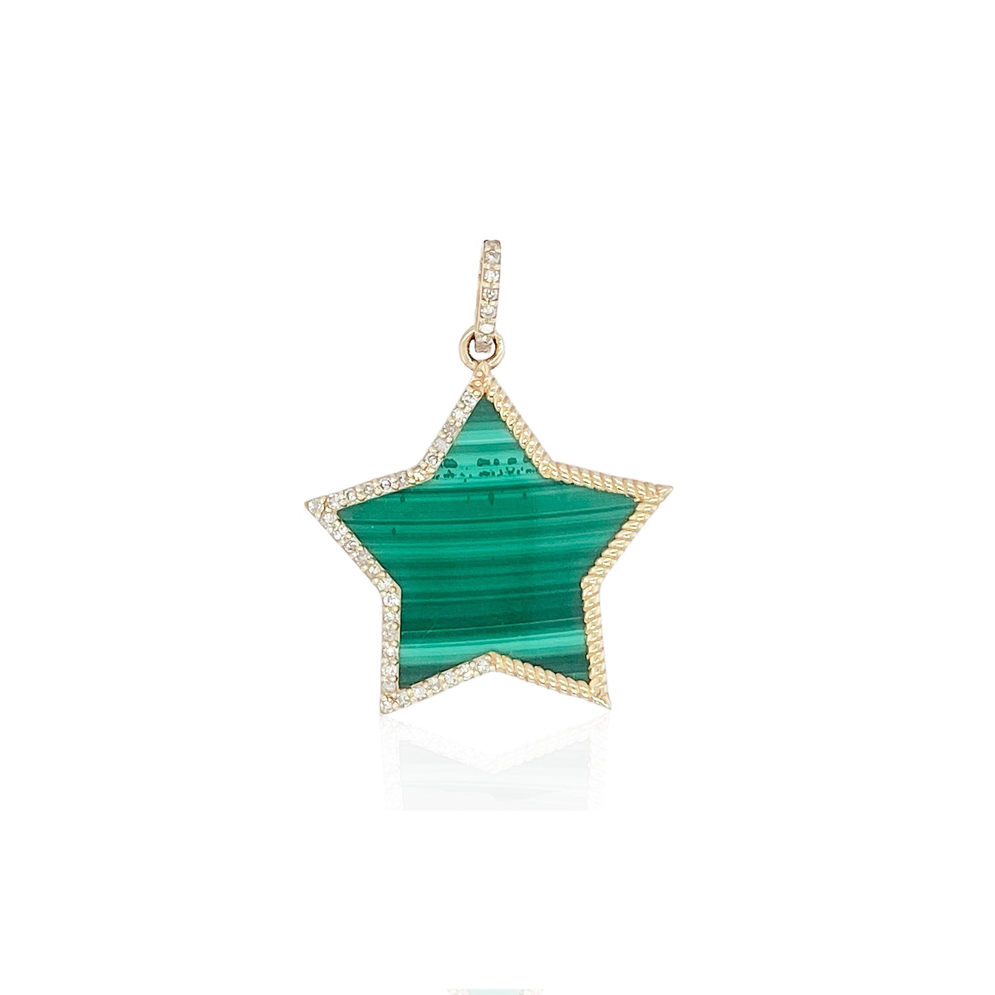 14k Malachite Star Pendant