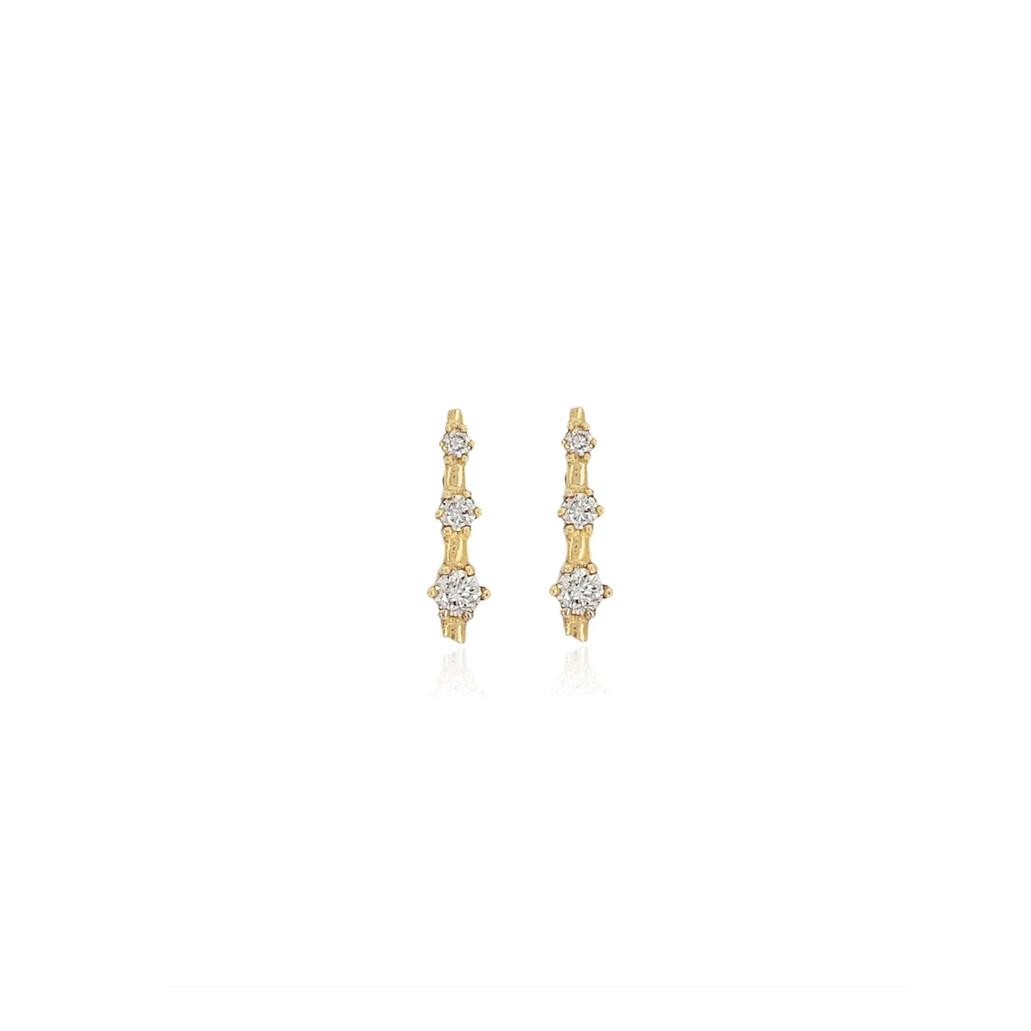 14K Graduated Stick Stud