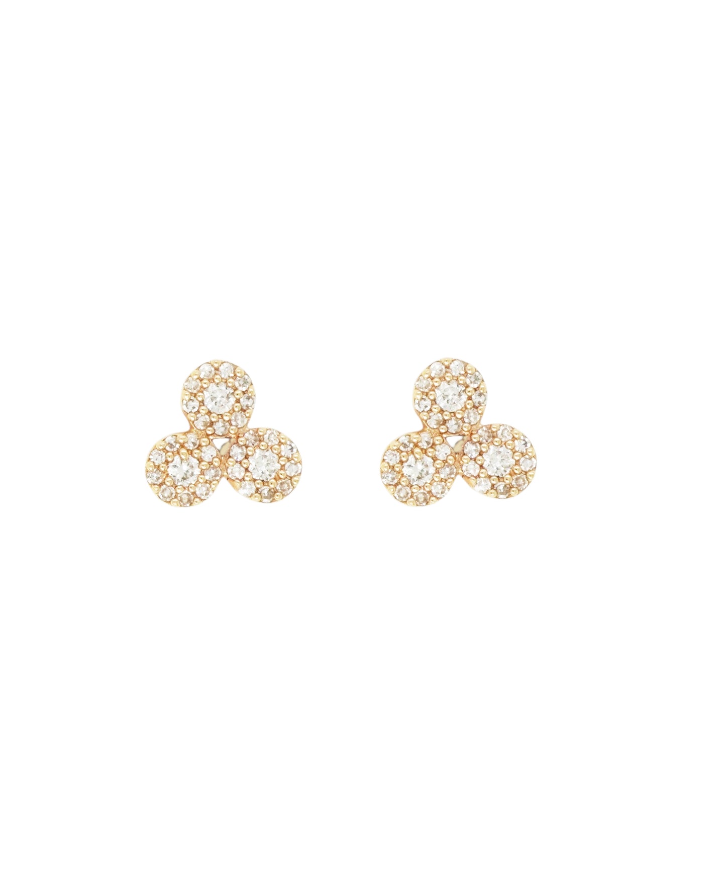 14k Pave Cluster Stud