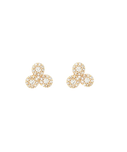 14k Pave Cluster Stud