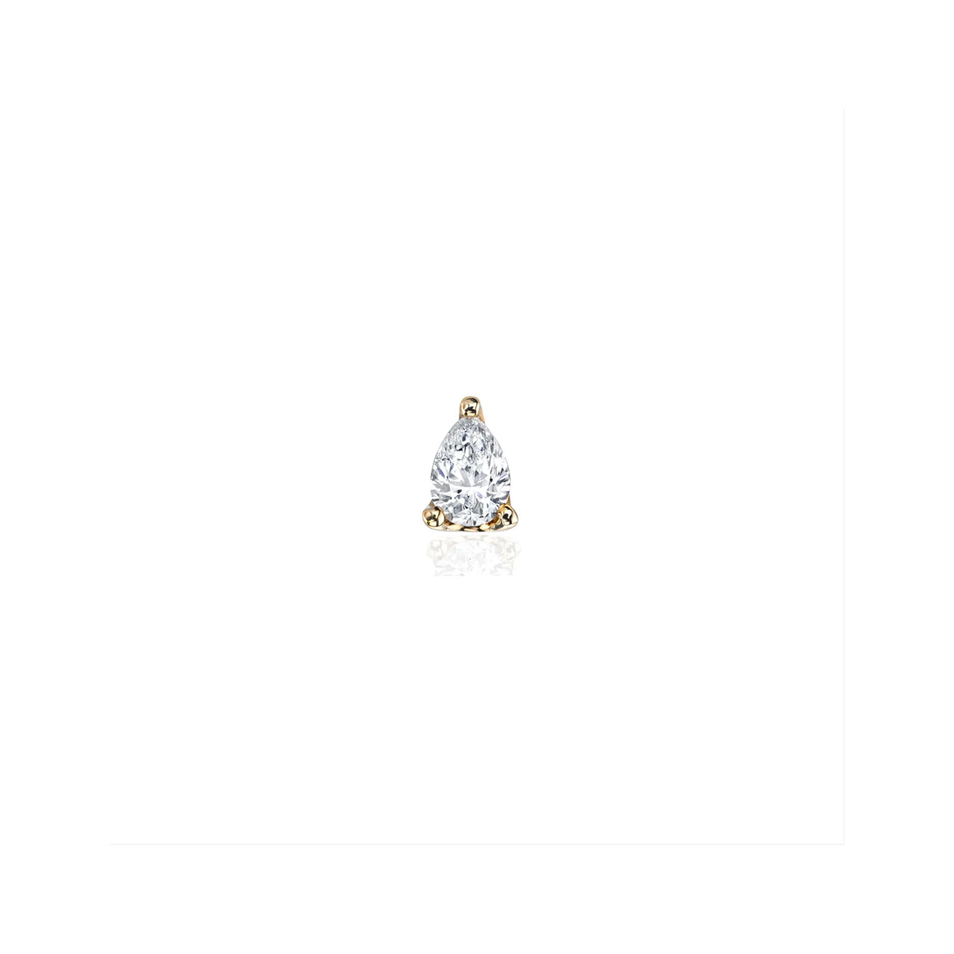 14K Pear Shaped Diamond Single Stud