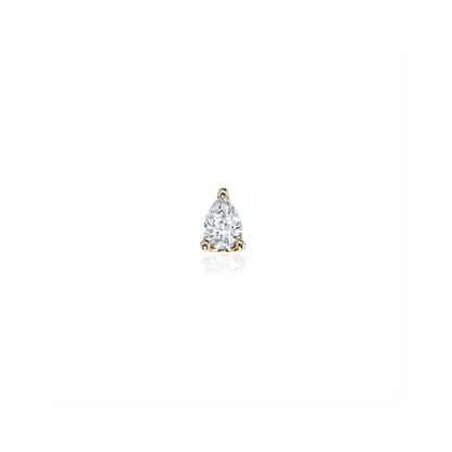 14K Pear Shaped Diamond Single Stud