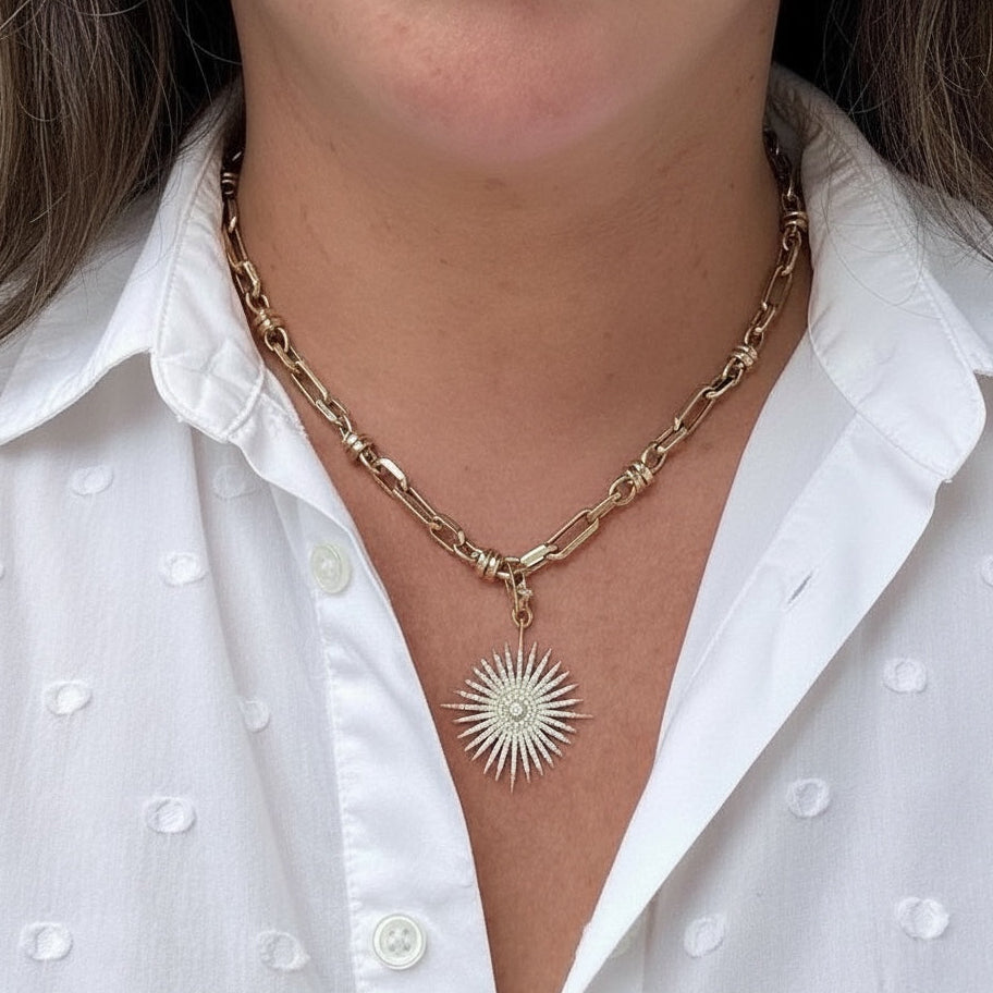 14k Gold Ring Link Chain