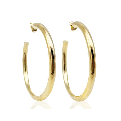 14k Gold Puffy Hoops