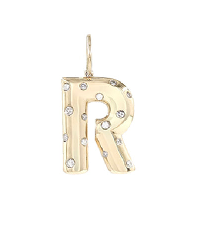 14K Sprinkle Initial Pendant