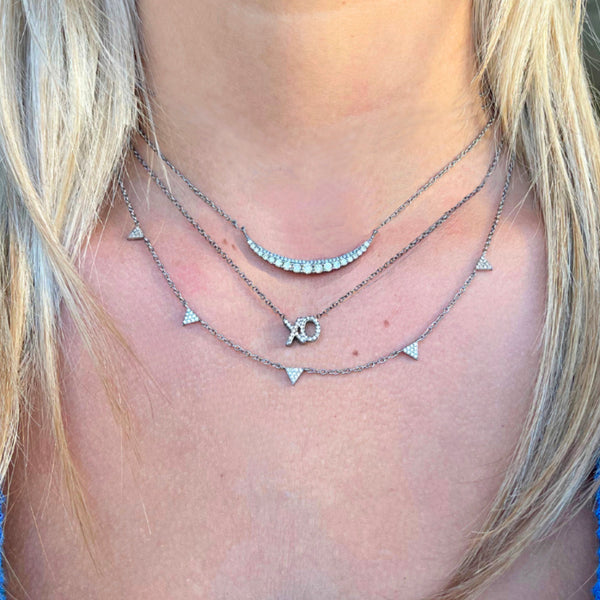 Pave Triangles Station Necklace