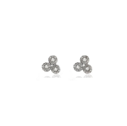 SS Diamond Three Cluster Studs