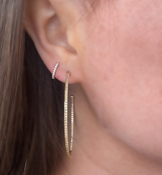 14K Perfect Pave Hoops