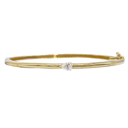 14K Single Stone Bangle