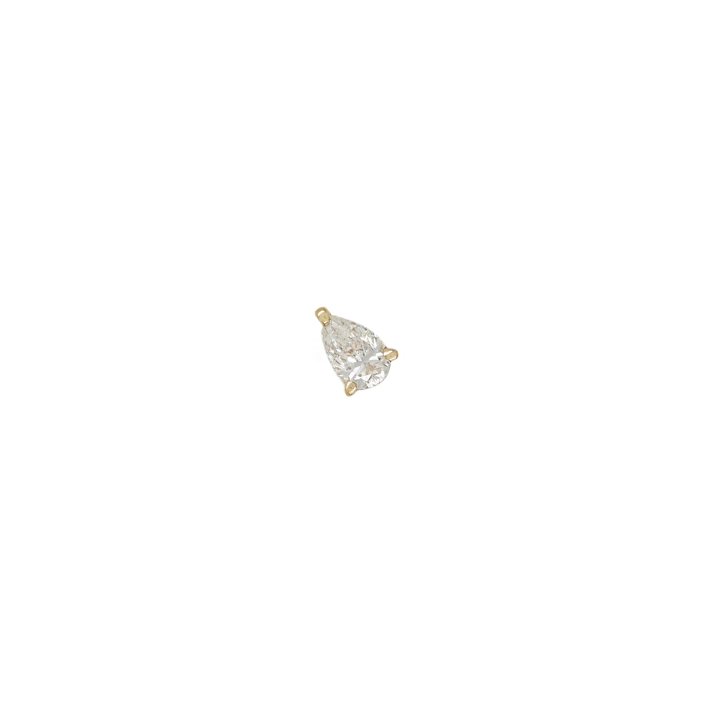 14K Pear Shaped Diamond Single Stud