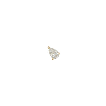 14K Pear Shaped Diamond Single Stud