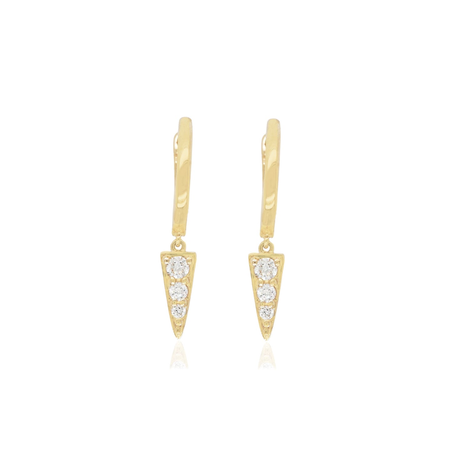 14k Diamond Spike Drop Huggies