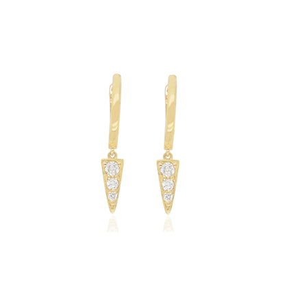 14k Diamond Spike Drop Huggies