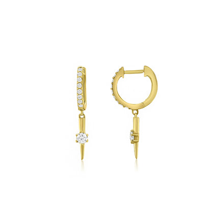 14k Diamond Spike Huggies