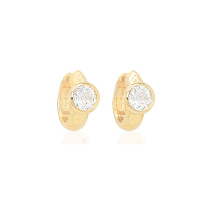 14k Gold Topaz Huggies
