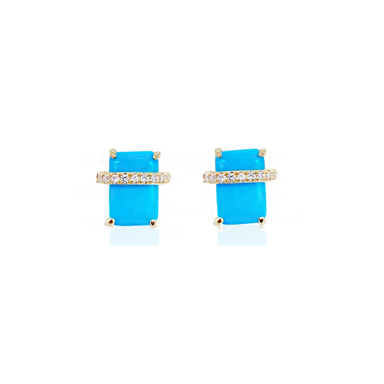 14K Turquoise Frame Studs