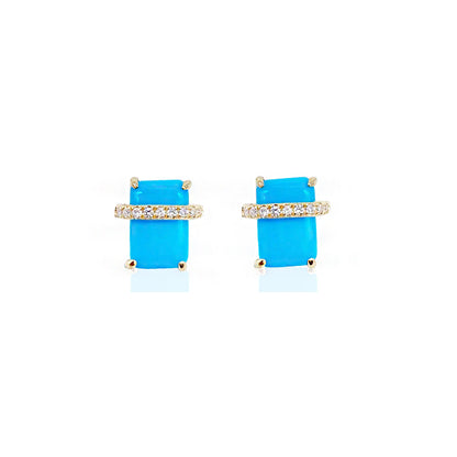 14K Turquoise Frame Studs