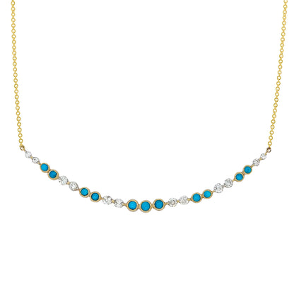 14k Turquoise + Diamond Collar Necklace