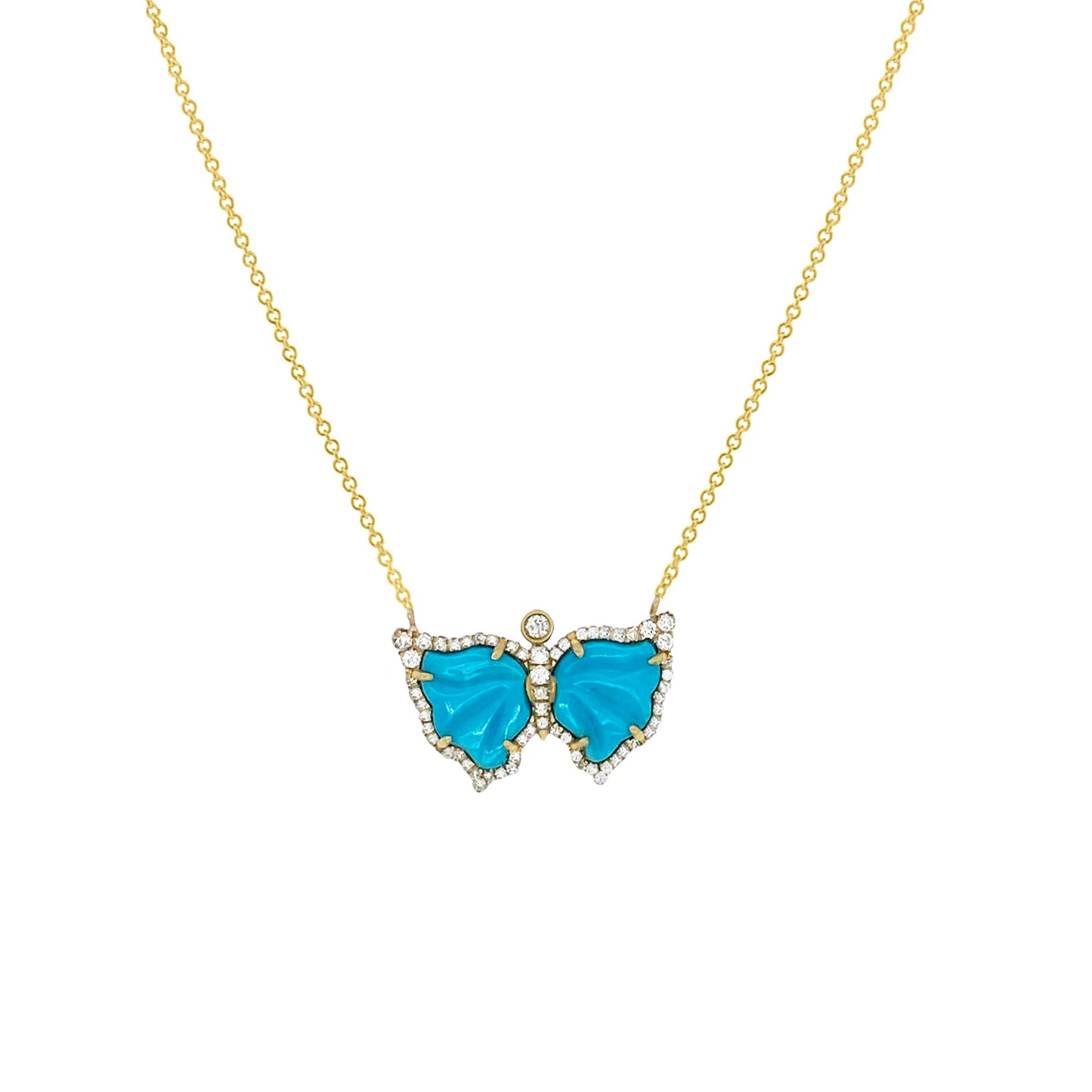 14k Turquoise Butterfly Necklace