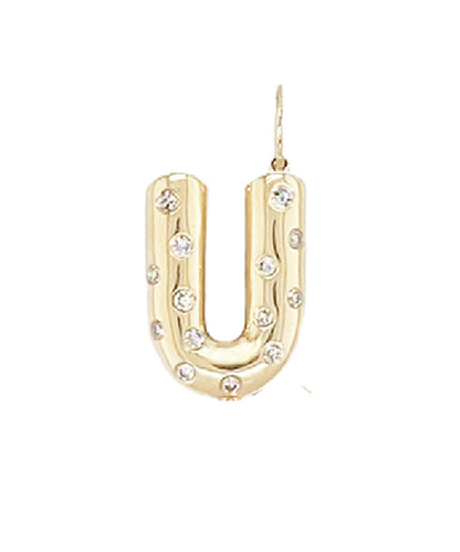 14K Sprinkle Initial Pendant