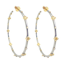 Load image into Gallery viewer, Mixed Metal Clover Hoops
