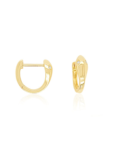 14k Gold Snake Huggies