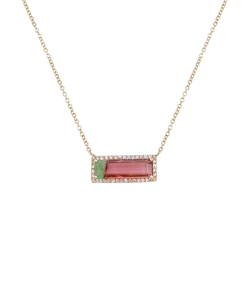 Vintage La Rose Pink Sapphire Pear Bezel Necklace in 14K Yellow Gold –  Hampden Clothing