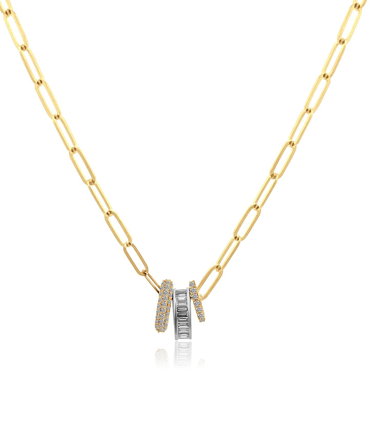 14K Diamond Loop Paperclip Necklace