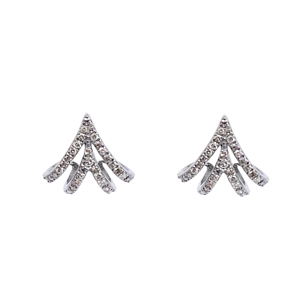Pave Pointed Cuff Earrings