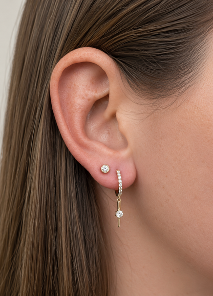 14k Diamond Spike Huggies