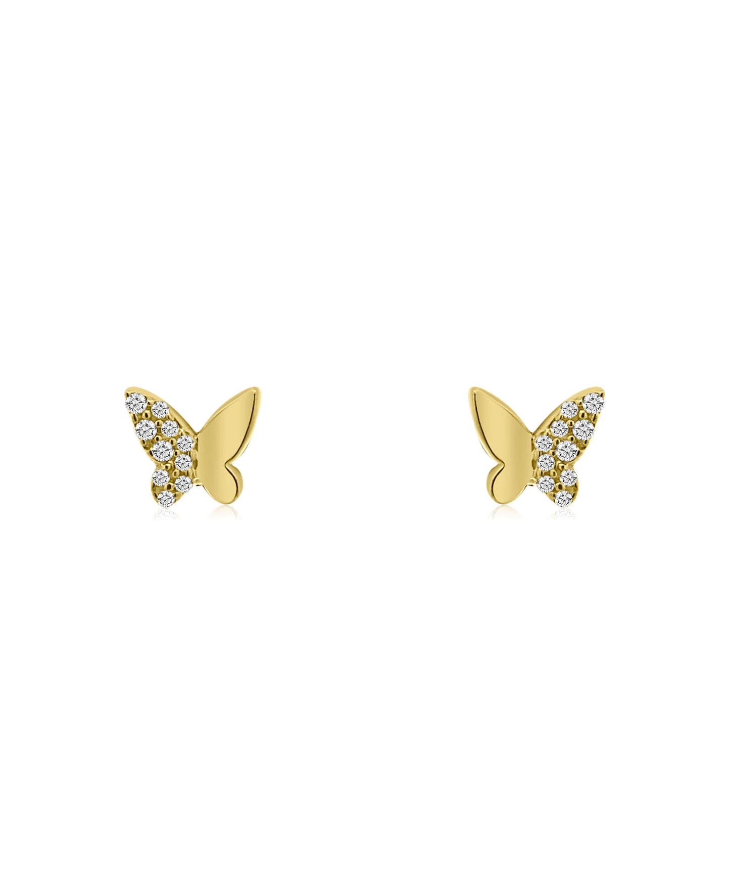 14k Half Flutter Mini Studs