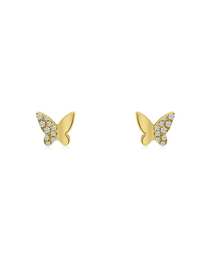 14k Half Flutter Mini Studs