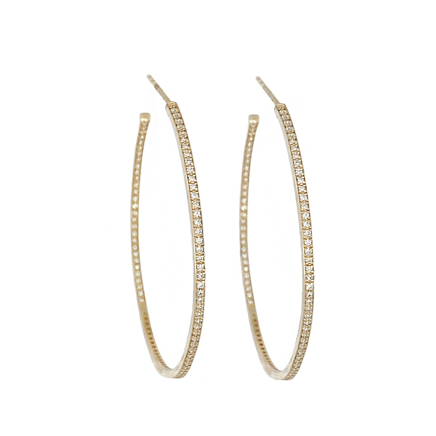 14K Perfect Pave Hoops
