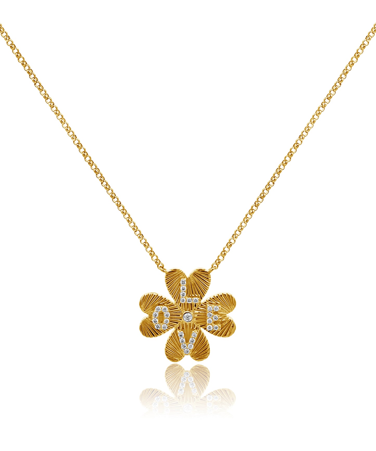 14K Clover Love Necklace