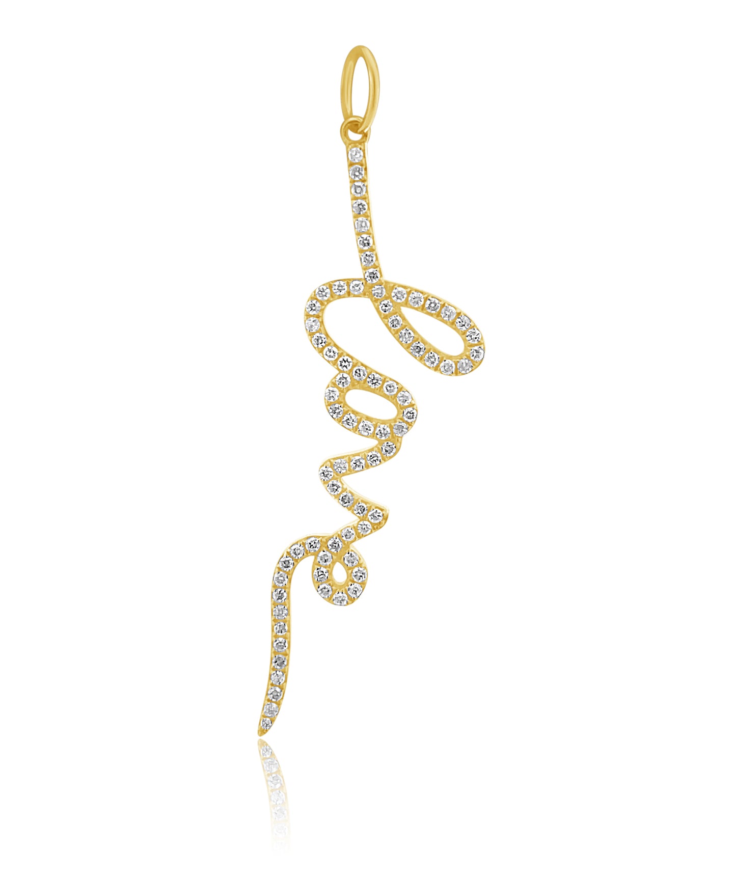 14k Cursive Love Pendant