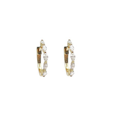 Load image into Gallery viewer, 14K Marquise Diamond Huggies
