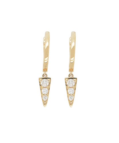 14k Diamond Spike Drop Huggies
