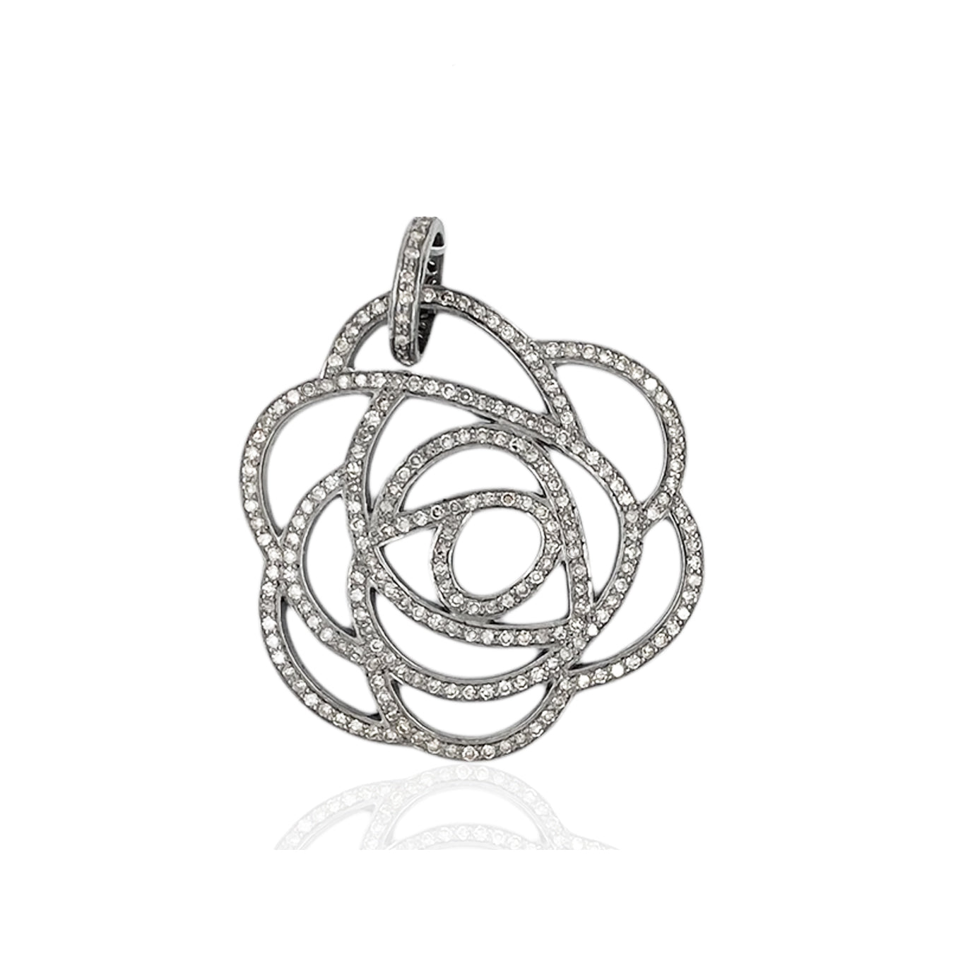 Pave Diamond Rose Pendant