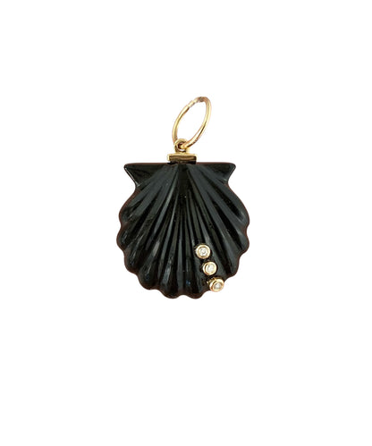 14k Black Onyx Shell Pendant