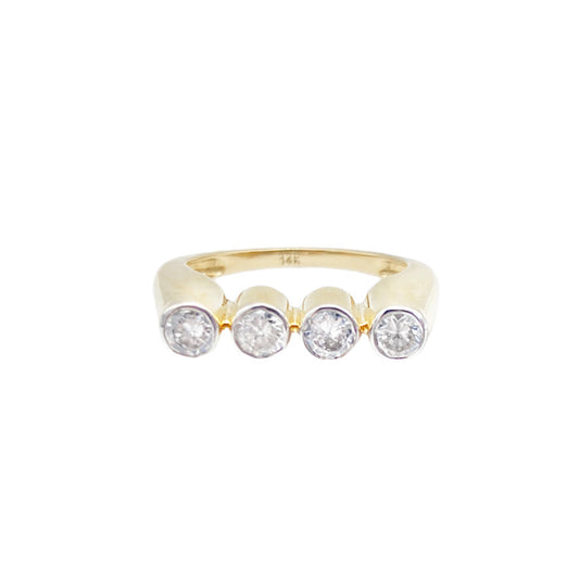 14k Diamond Stevie Retro Ring